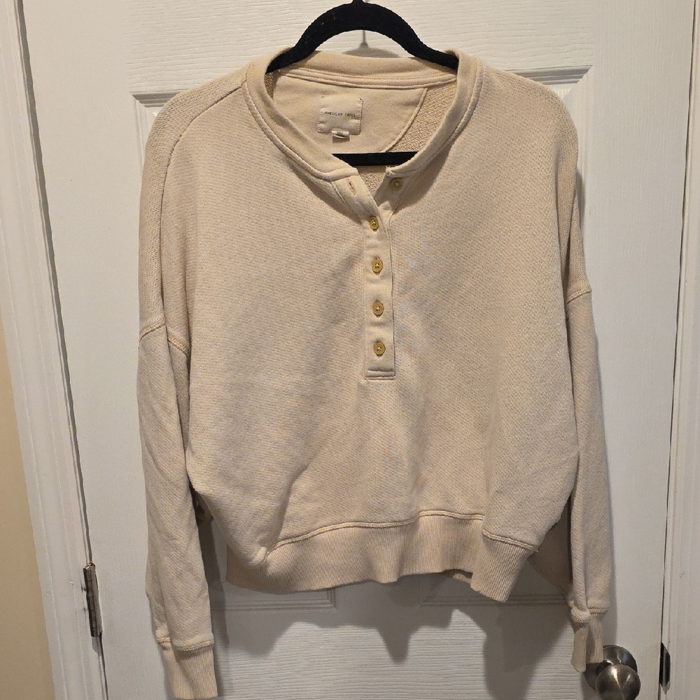 American Eagle Outfitters Cream Knit Top